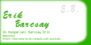 erik barcsay business card